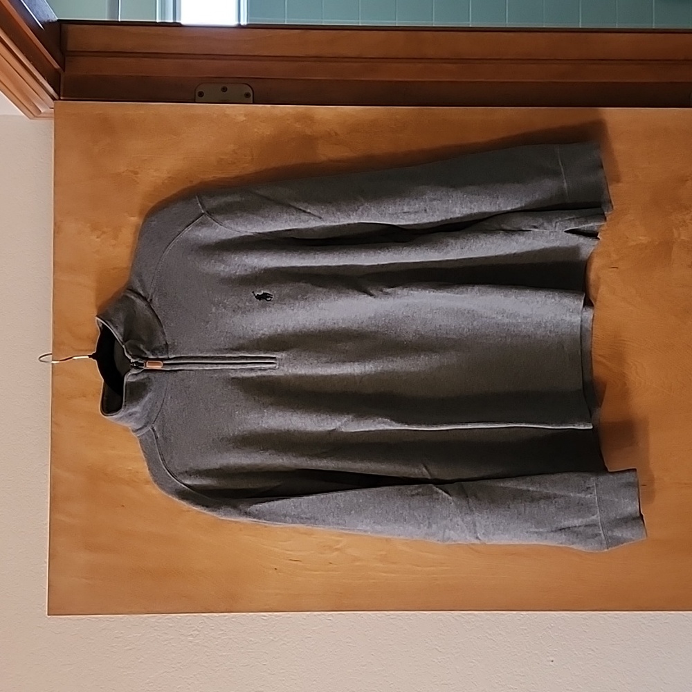 Mens Gray Large Gray Quarter Zip Sweatshirt